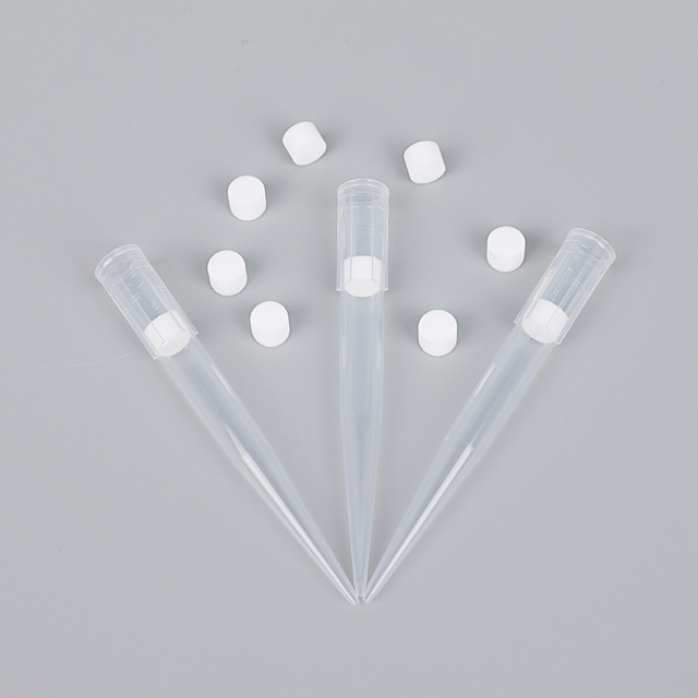 Puntas de micropipeta con punta de filtro de 10ul estériles de plástico para laboratorio 